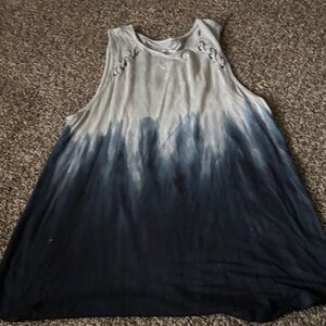 American Eagle Outfitters Blue and Gray Ombre Tank Top